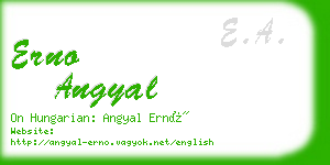 erno angyal business card